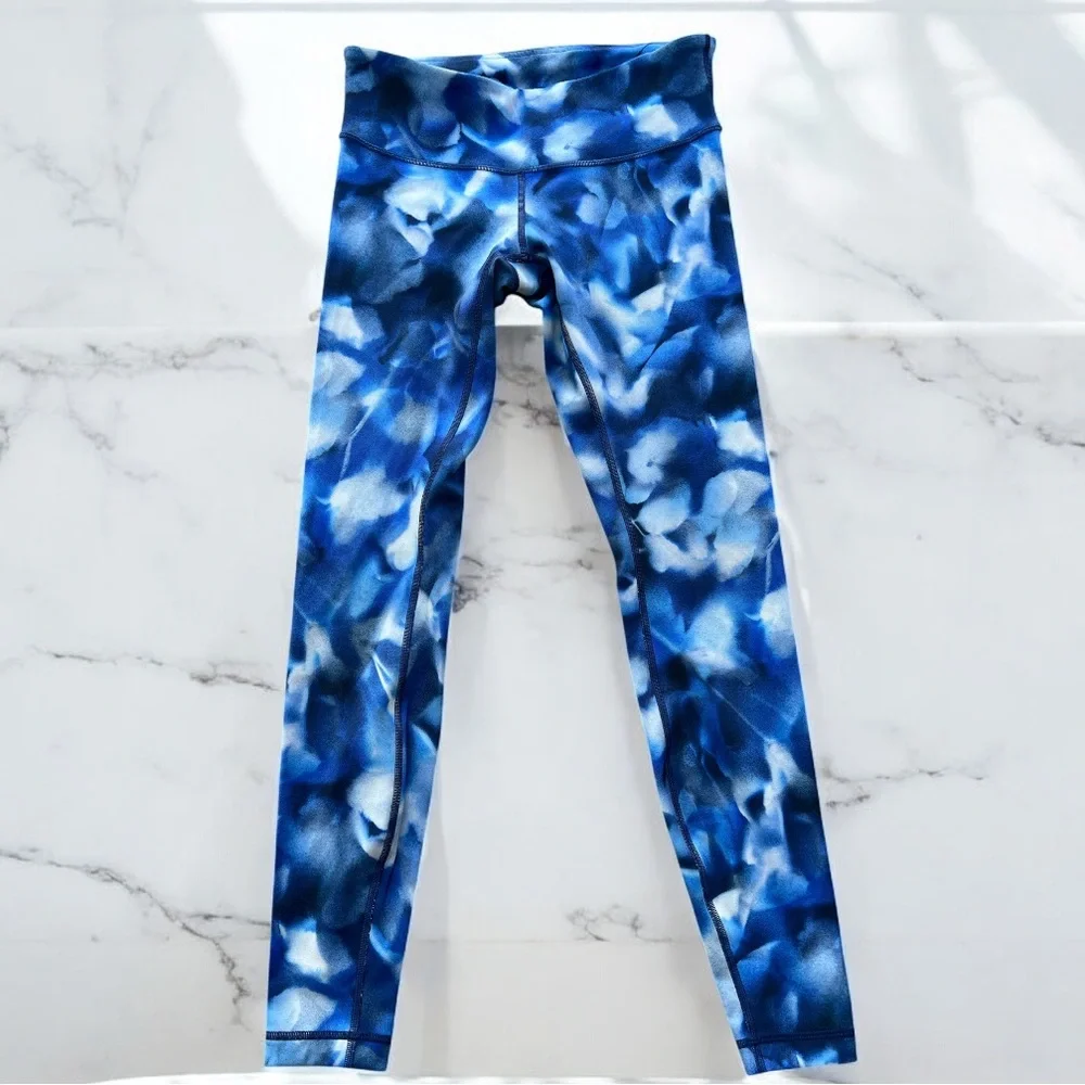 Lululemon Wunder Under Low-Rise 28” Leggings Blue Blush‎ Blossom Size 6
